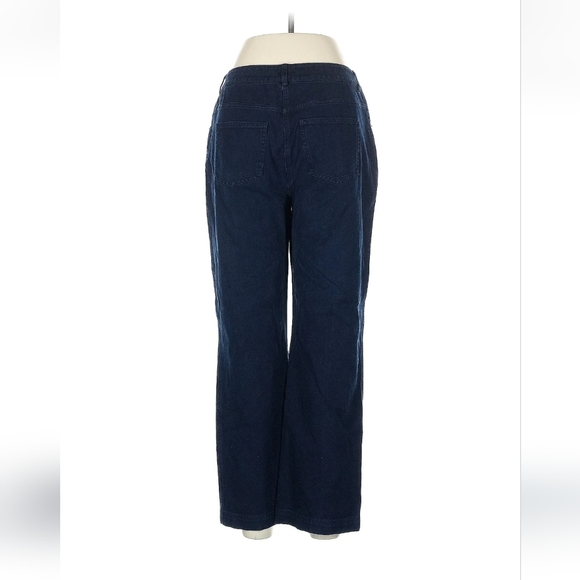 St. John Sport Classic Stretch Fit Wide Leg High Rise Jeans Size 8 Dark Wash - Picture 2 of 11